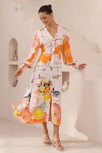 Iris Maxi Hibiscus Maxi Dress