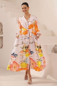 Iris Maxi Hibiscus Maxi Dress
