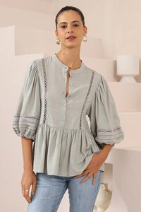 Iris Maxi Boho Pintuck Blouse
