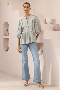 Iris Maxi Boho Pintuck Blouse