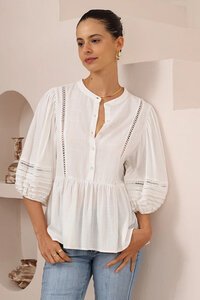 Iris Maxi Boho Pintuck Blouse