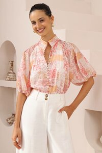 Iris Maxi Pastel Bandana Patchwork Blouse