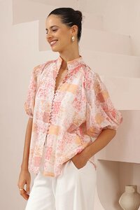 Iris Maxi Pastel Bandana Patchwork Blouse