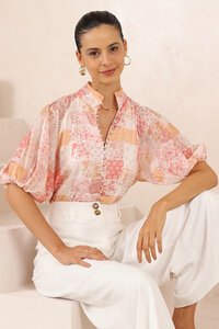 Iris Maxi Pastel Bandana Patchwork Blouse