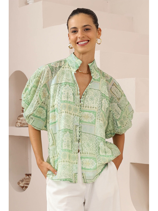 Iris Maxi Tile Patchwork Blouse