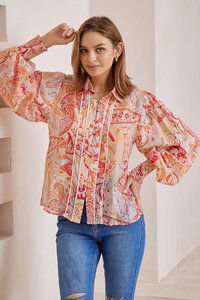 Iris Maxi Paisley Lace Trim Shirt