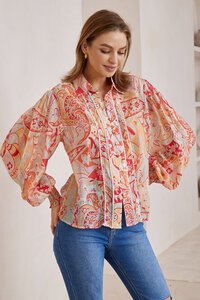 Iris Maxi Paisley Lace Trim Shirt