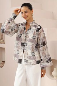 Iris Maxi Bandana Patchwork Ballon Sleeve Blouse