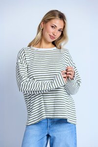 Stella + Gemma Herbal Stripe Drop Shoulder Tee