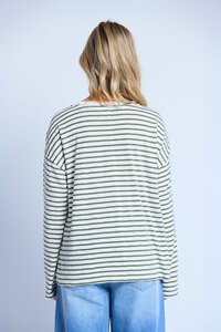 Stella + Gemma Herbal Stripe Drop Shoulder Tee