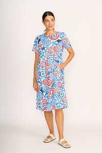 Foil Back Keyhole Dress