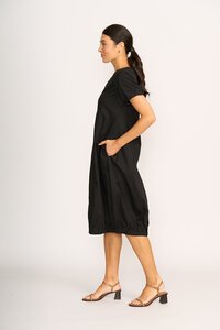 Foil Plain Pleated Midi Dress