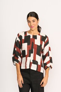 Foil Print Plot Twist Top