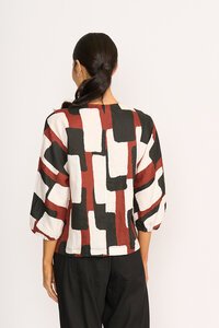 Foil Print Plot Twist Top