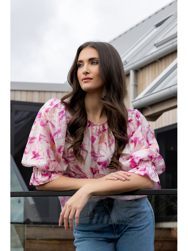 Seeking Lola Pink Splash Magnificent Top