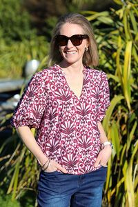 Seeking Lola Plum Vacation Top