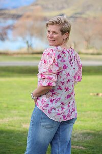 Seeking Lola Pink Splash Magnificent Top