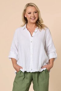 Gordon Smith Ruffle Hem Linen Shirt