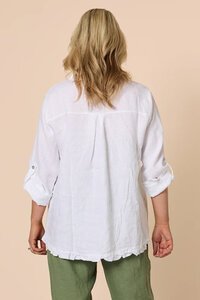 Gordon Smith Ruffle Hem Linen Shirt