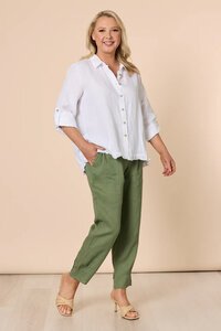 Gordon Smith Ruffle Hem Linen Shirt