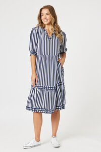 Threadz Harlequin Stripe Tier Dress