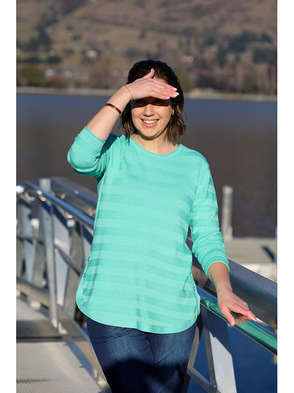 Foil Stripe Scoop Jumper