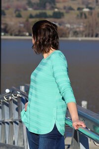 Foil Stripe Scoop Jumper