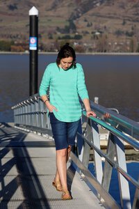 Foil Stripe Scoop Jumper