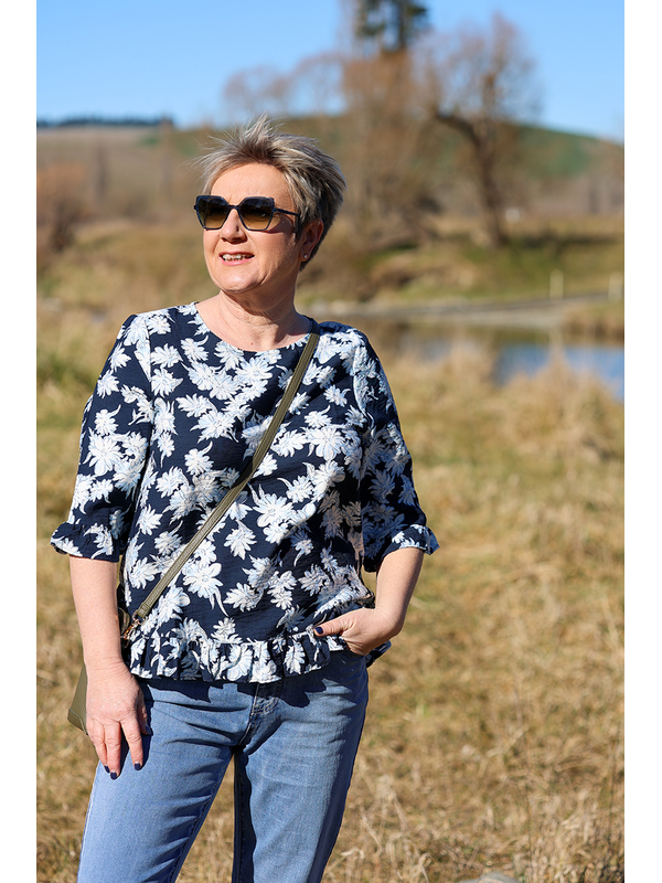 Foil Scoop Hem Top