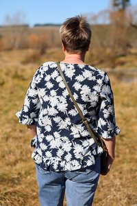Foil Scoop Hem Top
