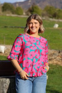 Foil Scoop Hem Top