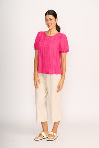 Oh Three Volume Sleeve Scoop Hem Top
