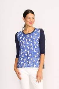 Memo Relaxed Fit Contrast Front Top