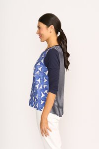 Memo Relaxed Fit Contrast Front Top