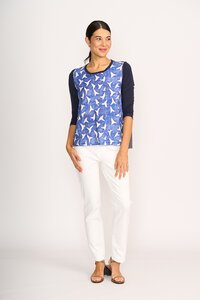 Memo Relaxed Fit Contrast Front Top