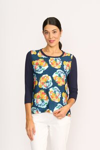 Memo Relaxed Fit Contrast Front Top