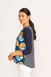 Memo Relaxed Fit Contrast Front Top