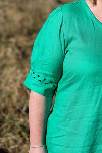 Foil Plain Trim Time Dress