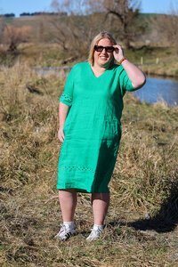Foil Plain Trim Time Dress
