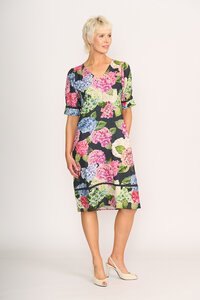 Foil Print Trim Time Dress