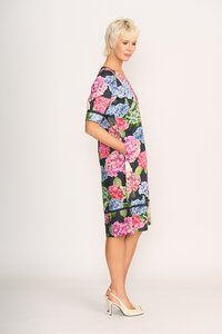 Foil Print Trim Time Dress