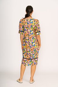 Foil Print Trim Time Dress