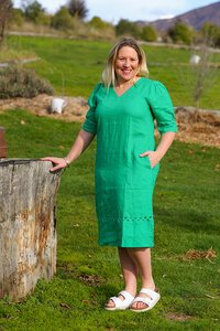 Foil Plain Trim Time Dress