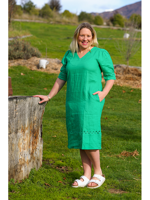 Foil Plain Trim Time Dress