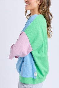 Elm Mazie Colour Block Sweat Dusk Blue