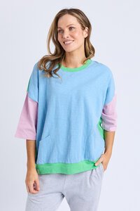 Elm Mazie Colour Block Sweat Dusk Blue
