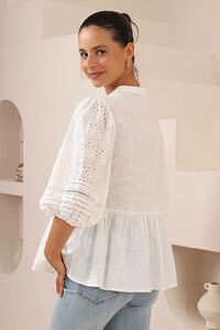 Iris Maxi Broderie Peplum Blouse