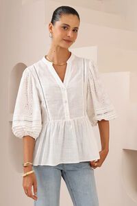 Iris Maxi Broderie Peplum Blouse