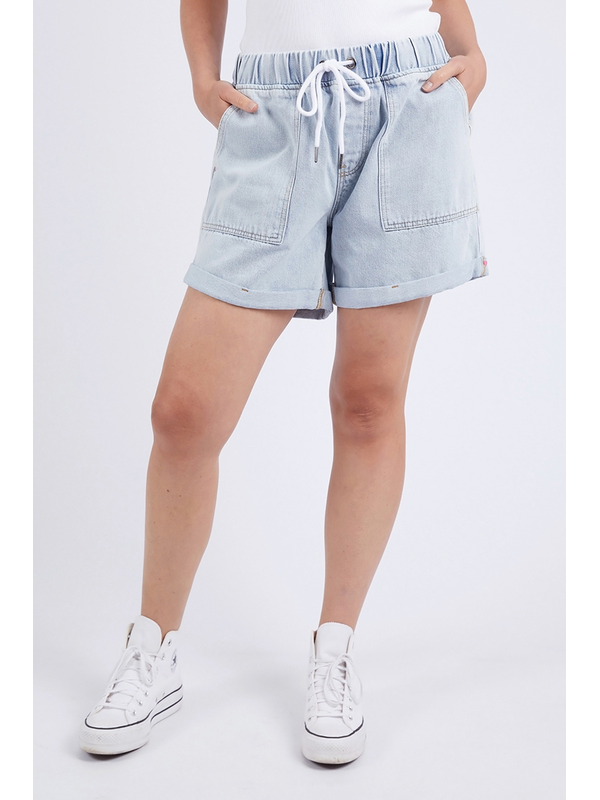 Elm Emma Relaxed Denim Short Light Blue Wash