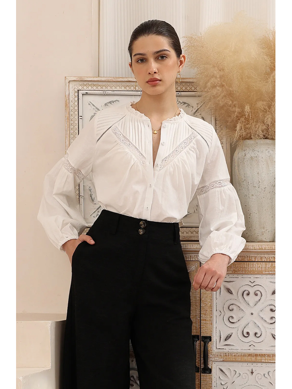 Iris Maxi Boho Lace Panel Blouse